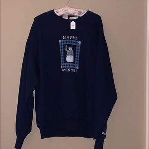{NWT} Navy blue winter scene sweatshirt